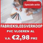 FABRIEKSLEEGVERKOOP! Partijen PVC vloeren v.a. 2,98 pm2!, Doe-het-zelf en Verbouw, Nieuw, Overige typen, 50 tot 150 cm, Kunststof