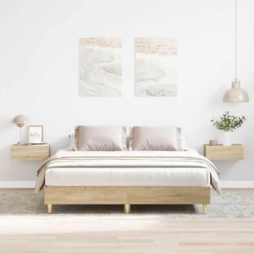 vidaXL Bedframe zonder matras 140x200cm spaanplaat Sonoma