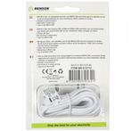 Benson USB naar Micro USB kabel - 2 meter - wit - snelle..., Ophalen of Verzenden, Nieuw