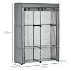 Kledingkast Stoffenkast Met Kledingroedes En 4 Vakken, Opvou, Huis en Inrichting, Kasten | Dressoirs, Verzenden, Nieuw