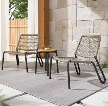 Tuinset Hout &amp; Touw – Duurzaam en Handgevlochten Design beschikbaar voor biedingen