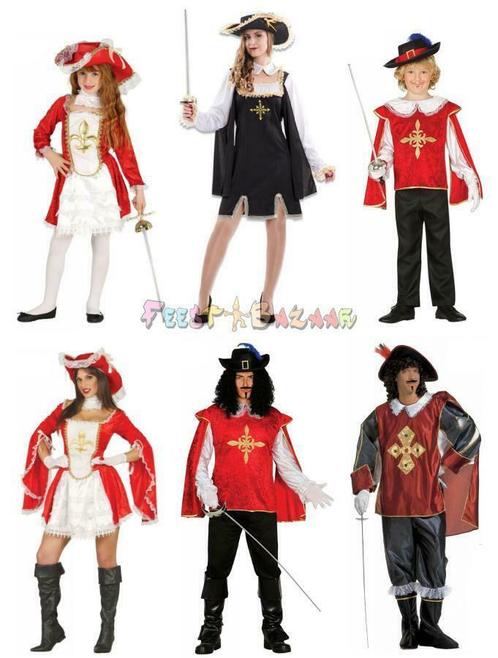 Musketier Kostuum Kleding Pak Musketierspak Man Vrouw Kind, Hobby en Vrije tijd, Feestartikelen, Kostuum, Nieuw, Ophalen of Verzenden