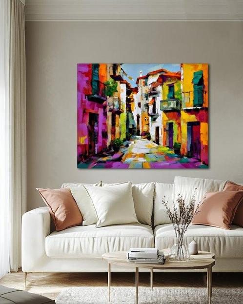 Michael Mey - The Meditoranian Streets - XL, Antiek en Kunst, Kunst | Schilderijen | Modern