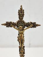 Crucifix - Messing - 1850-1900, Antiek en Kunst, Antiek | Boeken en Bijbels
