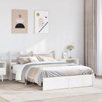 vidaXL Bedframe met hoofdeinde zonder matras 120x200 cm wit, Verzenden, Wit, Nieuw, Twijfelaar