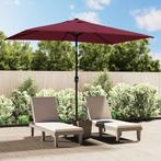 vidaXL Parasol met metalen paal 300x200 cm bordeauxrood, Verzenden, Nieuw, 3 tot 4 meter