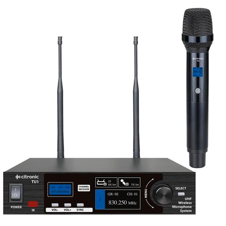 Citronic TU1-H Afstembaar UHF Draadloos Systeem , 1 Hand, Muziek en Instrumenten, Microfoons, Overige typen, Nieuw, Verzenden