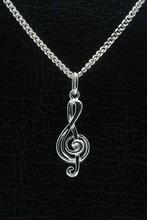 Zilveren Muzieksleutel ketting hanger - 2, Sieraden, Tassen en Uiterlijk, Verzenden, Nieuw