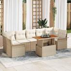 vidaXL Tuin Sofa Set 8 pcs beige en crèmekleurig 100 x 55 x, Verzenden, Nieuw, Rotan