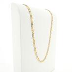 Bicolor gouden marine schakel ketting; Heren | 52,5 cm, Sieraden, Tassen en Uiterlijk, Kettingen, Ophalen of Verzenden, Gebruikt