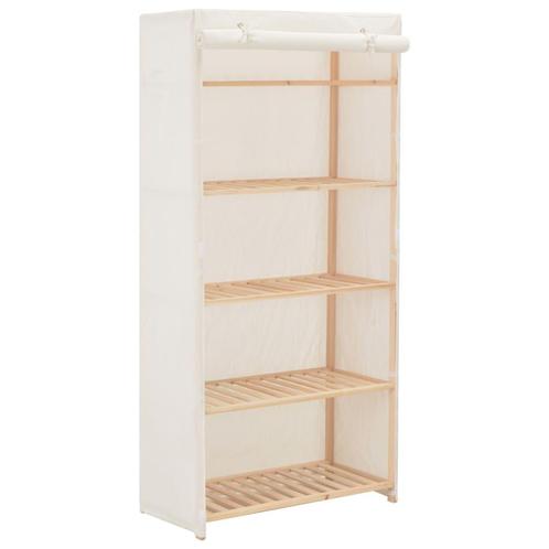 vidaXL Kledingkast 79x40x170 cm stof wit, Huis en Inrichting, Kasten | Kledingkasten, Nieuw, Verzenden