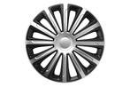 4-Delige Wieldoppenset Trend 16-inch - Zilver/Zwart, Auto diversen, Wieldoppen, Nieuw, Ophalen of Verzenden