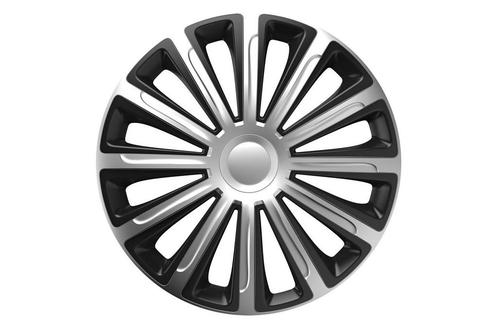 4-Delige Wieldoppenset Trend 16-inch - Zilver/Zwart, Auto diversen, Wieldoppen, Nieuw, Ophalen of Verzenden