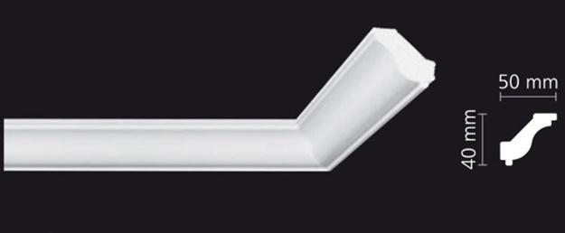 Kroonlijst Nomastyl H+ (40 x 50 mm), lengte 2 m, Doe-het-zelf en Verbouw, Plinten en Afwerking, Nieuw, Ophalen of Verzenden