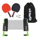 VirtuFit Verstelbare Tafeltennisset - Met batjes en 3 ballen, Sport en Fitness, Tafeltennis, Verzenden, Nieuw