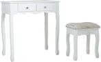 Stijlvolle witte kaptafel met hartspiegel en krukje - 4 l..., Huis en Inrichting, Ophalen of Verzenden, Nieuw