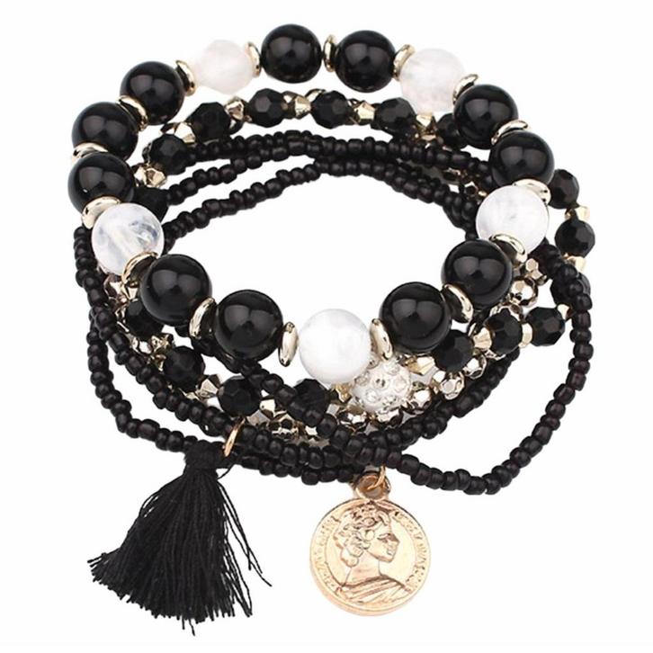 Fako Bijoux - Armband - Summer - Zwart, Sieraden, Tassen en Uiterlijk, Armbanden, Verzenden