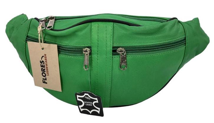 Heup/buiktas Flores Lederwaren model Sleek (Gras Groen), Sieraden, Tassen en Uiterlijk, Tassen | Schoudertassen, Nieuw, Verzenden