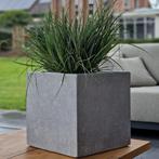 Cube S 40x40x40 cm Grey, Tuin en Terras, Bloembakken en Plantenbakken, Verzenden, Nieuw, Vierkant, Beton