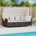 vidaXL 5-delige Loungeset met kussens poly rattan bruin, Verzenden, Nieuw, Rotan, Loungeset