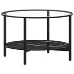 Glazen Salontafel Zwart Marmer | Laatste Stuk!, Huis en Inrichting, Tafels | Salontafels, 50 tot 100 cm, Rond, Nieuw, Metaal