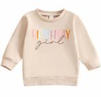 Vrolijke 1e verjaardag sweater Birthday Girl, Kinderen en Baby's, Babykleding | Maat 80, Nieuw, Sweet-One, Truitje of Vestje, Verzenden