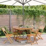 vidaXL 5-delige Tuinset massief hout en stof taupe, Tuin en Terras, Tuinsets en Loungesets, Verzenden, Nieuw, Hardhout, Tuinset