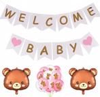 15-delige set Welcome Baby Girl met slingers en beren ballon, Kinderen en Baby's, Kraamcadeaus en Geboorteborden, Verzenden, Nieuw