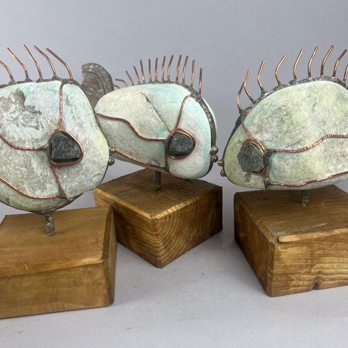 Jacek Drzymaa ( XX- XXI) - NO RESERVE- 3 Stone FISH - BIG-, Antiek en Kunst, Kunst | Designobjecten
