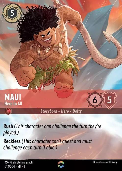 [212/204] - MAUI - Hero to All ENG FOIL [M/NM], Verzamelen, Disney, Ophalen of Verzenden