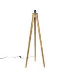 Landelijke vloerlamp tripod vintage hout - Tripod Classic, Nieuw, Overige materialen, Landelijk, 100 tot 150 cm