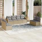 vidaXL 8-delige Loungeset met kussens poly rattan gemengd, Tuin en Terras, Verzenden, Nieuw, Rotan, Loungeset