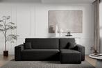 Slaapbank Ribstof Karlo - Hoekbank - Zwart €449, Huis en Inrichting, Slaapkamer | Slaapbanken, Zwart, Ophalen of Verzenden, 120 cm