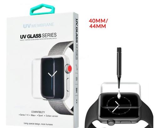 Apple Watch 40 / 44 MM UV Liquid Glue 3D Tempered Glass Prot, Telecommunicatie, Wearable-accessoires, Nieuw, Ophalen of Verzenden