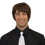 Heren pruik stijl bruin kort, Ophalen of Verzenden, Nieuw