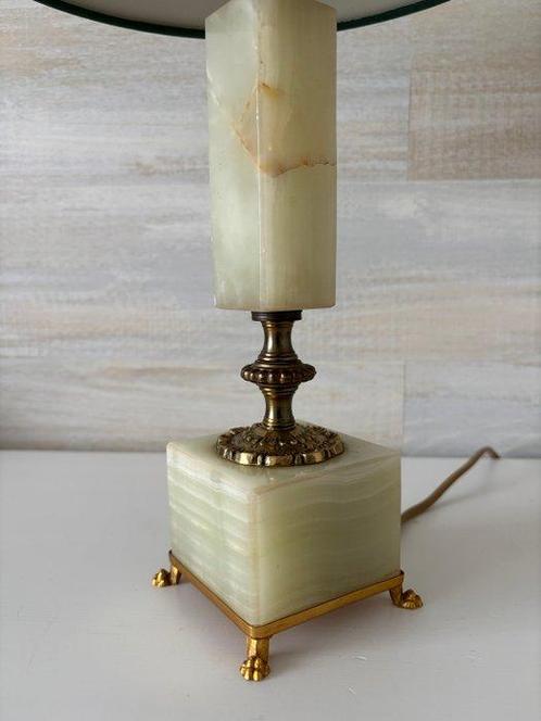 Lamp (3) - Verguld messing - onyx - aansteker en asbak, Antiek en Kunst, Curiosa en Brocante