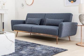 Retro slaapbank BELLEZZA 210cm blauw 3-zitsbank incl. beschikbaar voor biedingen