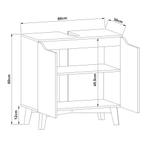 Wastafelonderkast Overath 60x60x30 cm grijs en houtkleurig [, Huis en Inrichting, Badkamer | Badkamermeubels, Verzenden, Nieuw