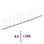 vidaXL Vogel- en duivenpinnen met 2 rijen 6 st 3 m roestvrij, Verzenden, Nieuw