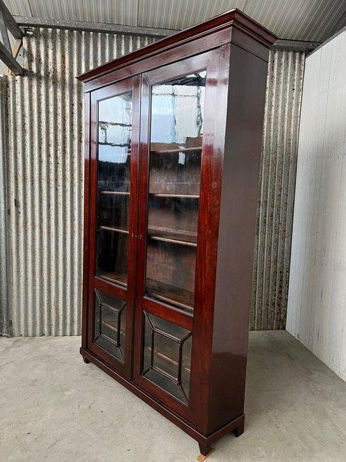 Boekenkast - Glaskast, virtinekast, boeken kast, - Mahonie -, Antiek en Kunst, Antiek | Meubels | Stoelen en Banken