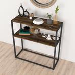 [en.casa] Console tafel Hemsedal sidetable 90x90x33,5 cm eik, Nieuw, Verzenden