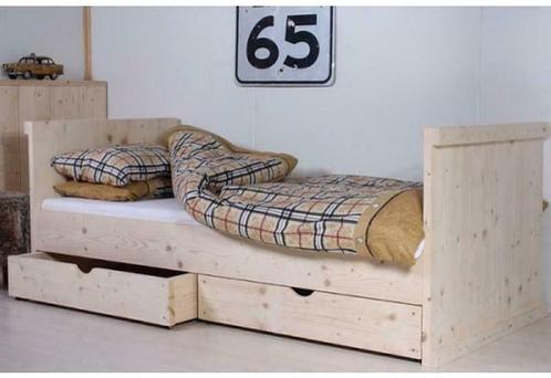 Kinderbed Daan (90 x 200) in robuust steigerhout met 2 laden, Kinderen en Baby's, Kinderkamer | Bedden, 180 cm of meer, Nieuw