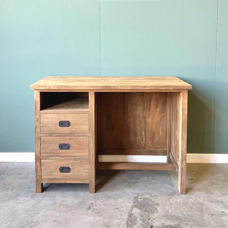 Klein Bureau | Teakhout | 110cm breed | 50cm diep |, Huis en Inrichting, Bureaus, Nieuw, Bureau, Ophalen of Verzenden