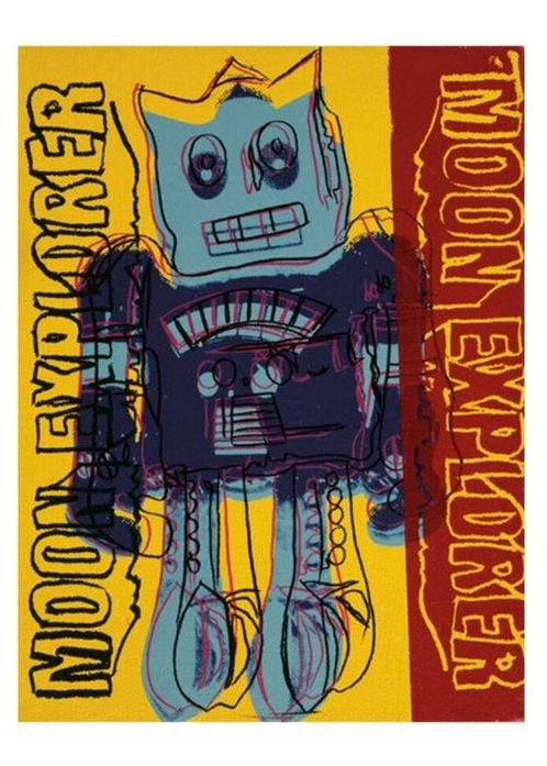 Andy Warhol (after) - “Moon Explorer Robot, 1983 (blue &, Antiek en Kunst, Kunst | Tekeningen en Foto's