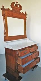 Commode - Carrara marmer - Met leeuwenkoppen, Antiek en Kunst
