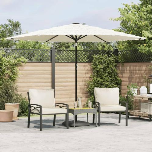 vidaXL Parasol met stalen paal 288x288x225 cm wit, Tuin en Terras, Parasols, Nieuw, 2 tot 3 meter, Verzenden
