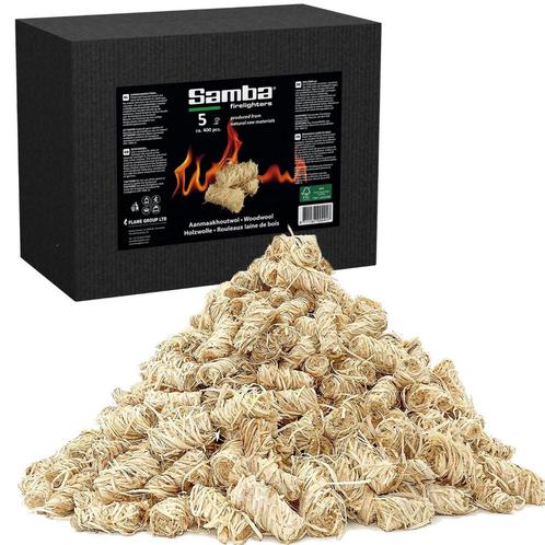 Samba Houtwol, Aanmaakhoutwol, Aanmaakkrullen, Wokkels -..., Tuin en Terras, Barbecue-accessoires, Nieuw, Ophalen of Verzenden