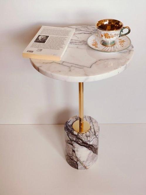 Bijzettafel - Marmer, Messing - Laremon, Antiek en Kunst, Antiek | Meubels | Stoelen en Banken