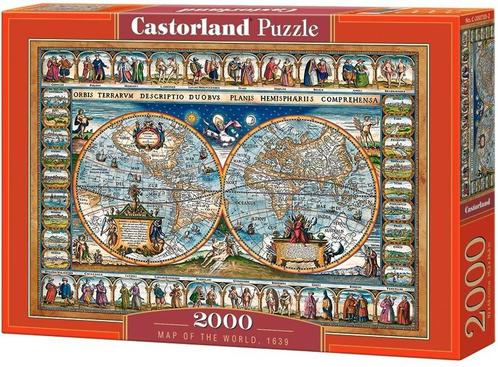Map of the world, 1639 Puzzel (2000 stukjes) | Castorland -, Hobby en Vrije tijd, Denksport en Puzzels, Nieuw, Verzenden