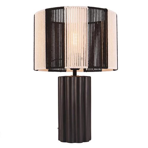 Landelijke tafellamp zwart, Juno, met schakelaar, Huis en Inrichting, Lampen | Tafellampen, Nieuw, Stof, Minder dan 50 cm, Ophalen of Verzenden